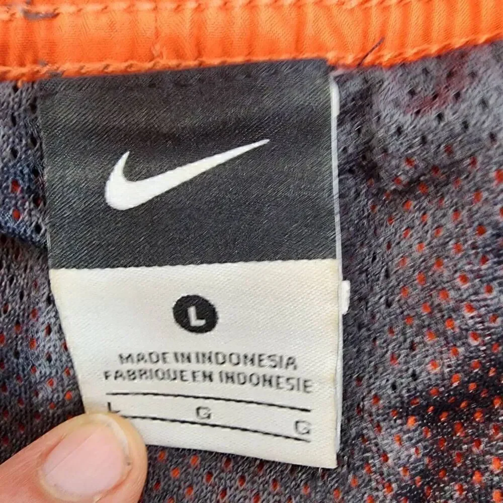 Nike Swim Trunks Mens Gray Orange Board Shorts Size Large E15